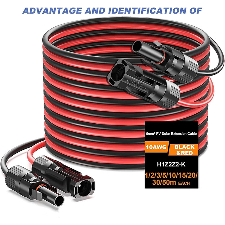 50 fot 10AWG förlängningssladd för markmonterat PV-system